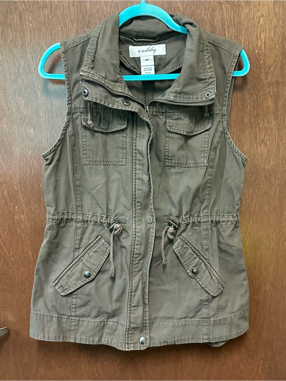 Sebby Utility Vest Outdoor Safari Women’s Medium Moss Green Boho Military